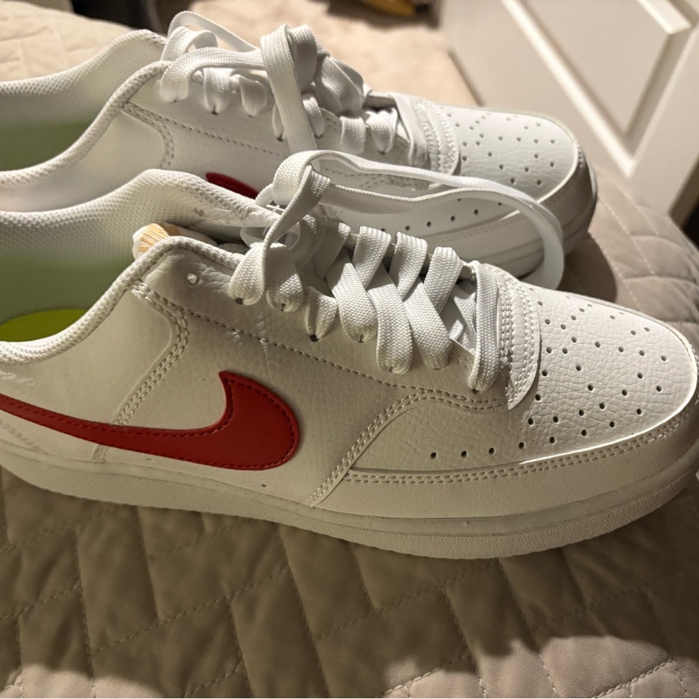 Nike White and Red Athletic Shoes